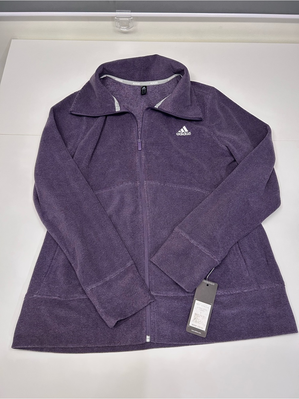NWT adidas Golf Women's Heather Fleece Full-Zip Jacket – Large – Shadow Violet